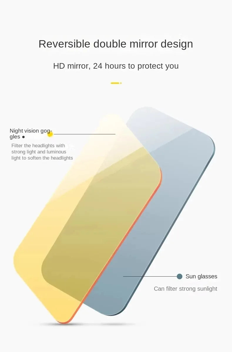 Clip-On Car Sun Visor Extension with Grey & Yellow Panels