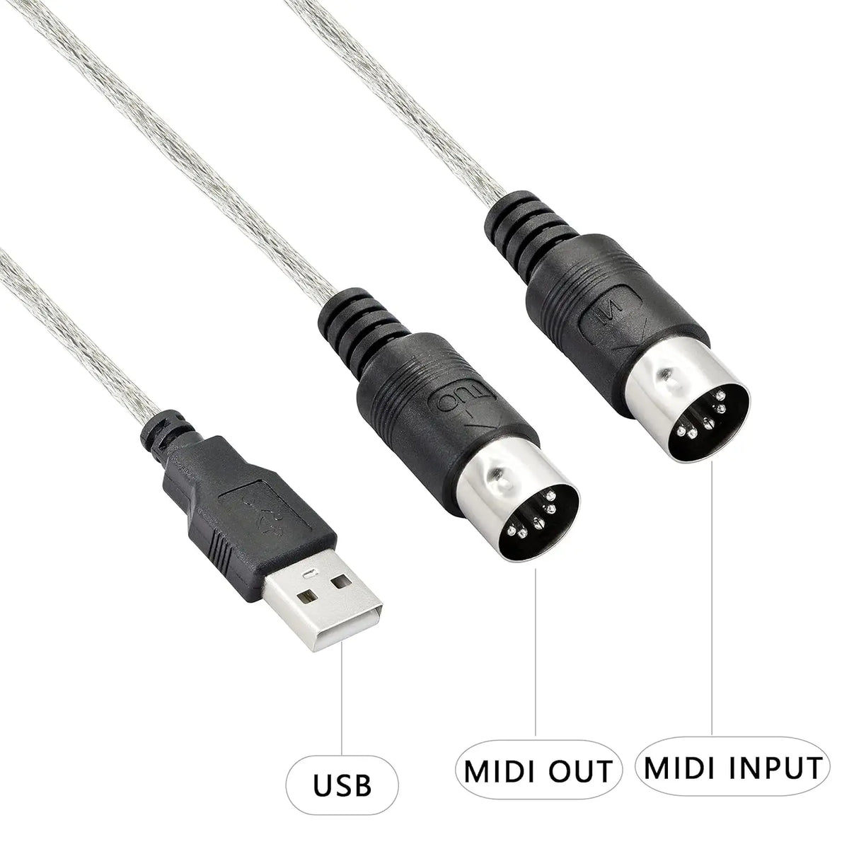 Cable de interfaz MIDI DIN de cinco pines USB