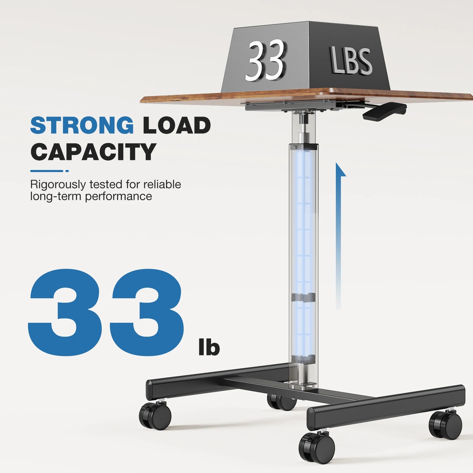 Adjustable Mobile Standing Desk Laptop Table with Wheels