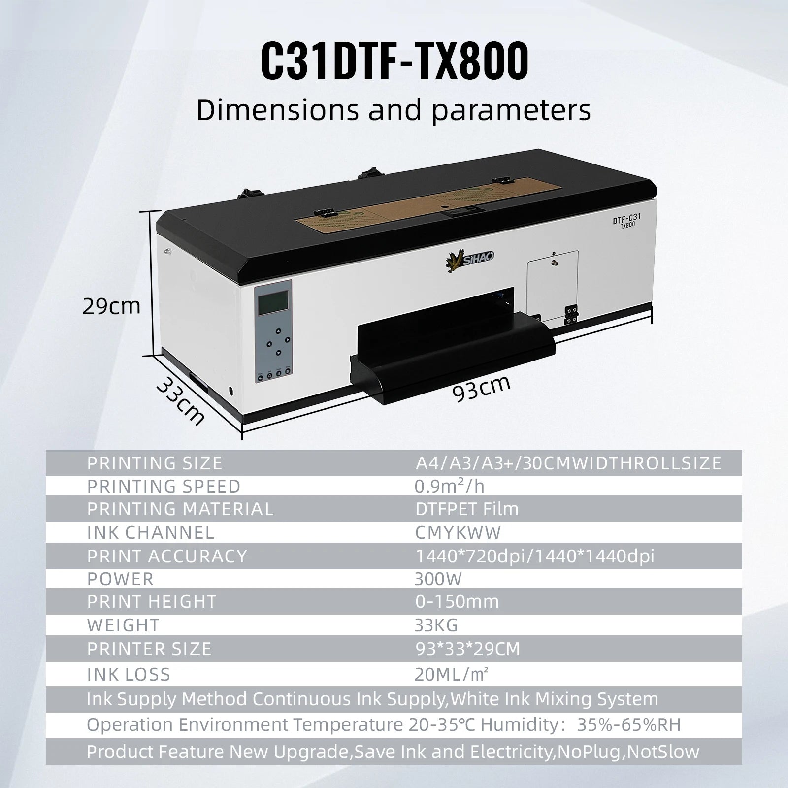 Sada tiskárny A3 DTF TX800 XP600 L1800 pro přenos vysoce kvalitní fólie