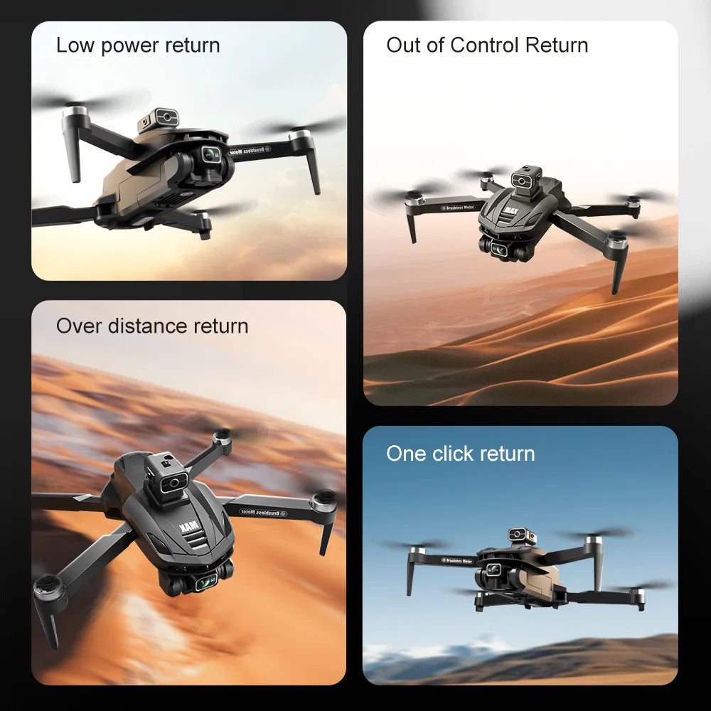 NEW V168 Pro MAX GPS Drone 4K Professional 1080P HD Camera 5G WIFI FPV Drone Brushless Motor 2 Batteries 4.5 Inch Large Screen Remote Control Quadcopter Boys Toys
