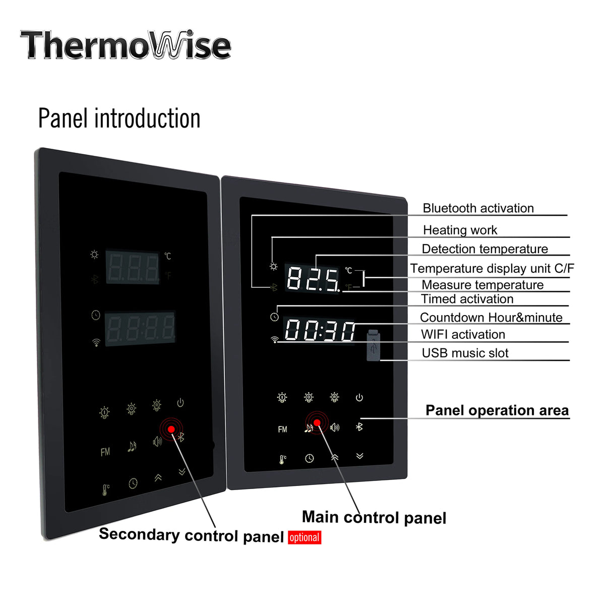 Sauna Room Controller Accessories for Control Panel, Optional Control Box