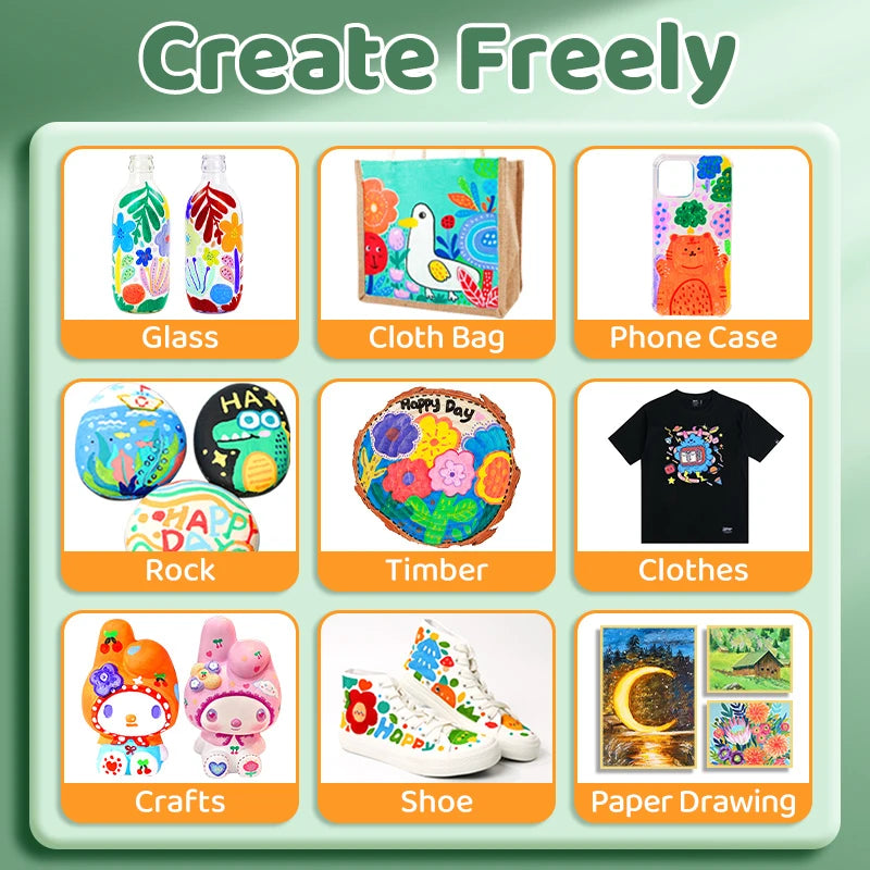 Ensemble de peintures acryliques vibrantes – 12ml couleurs pour artistes