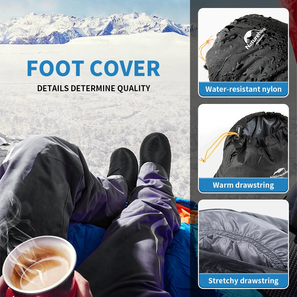Winter Goose Down Slipper Boots Warm Outdoor Thermal Foot Cover