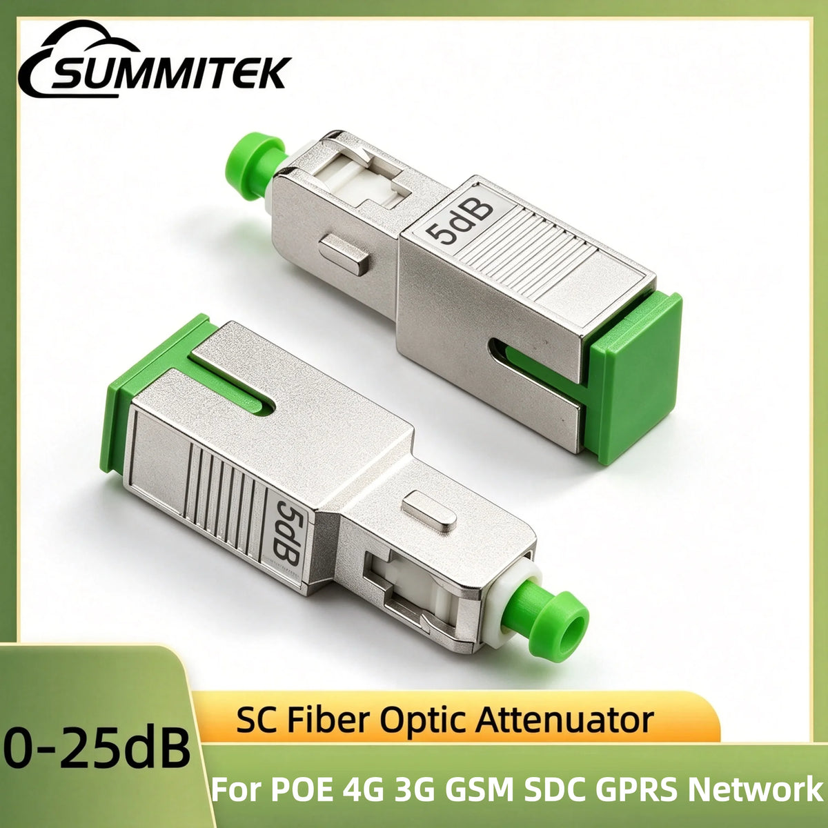 SC/APC-fiberattenuator - flere dB-muligheder