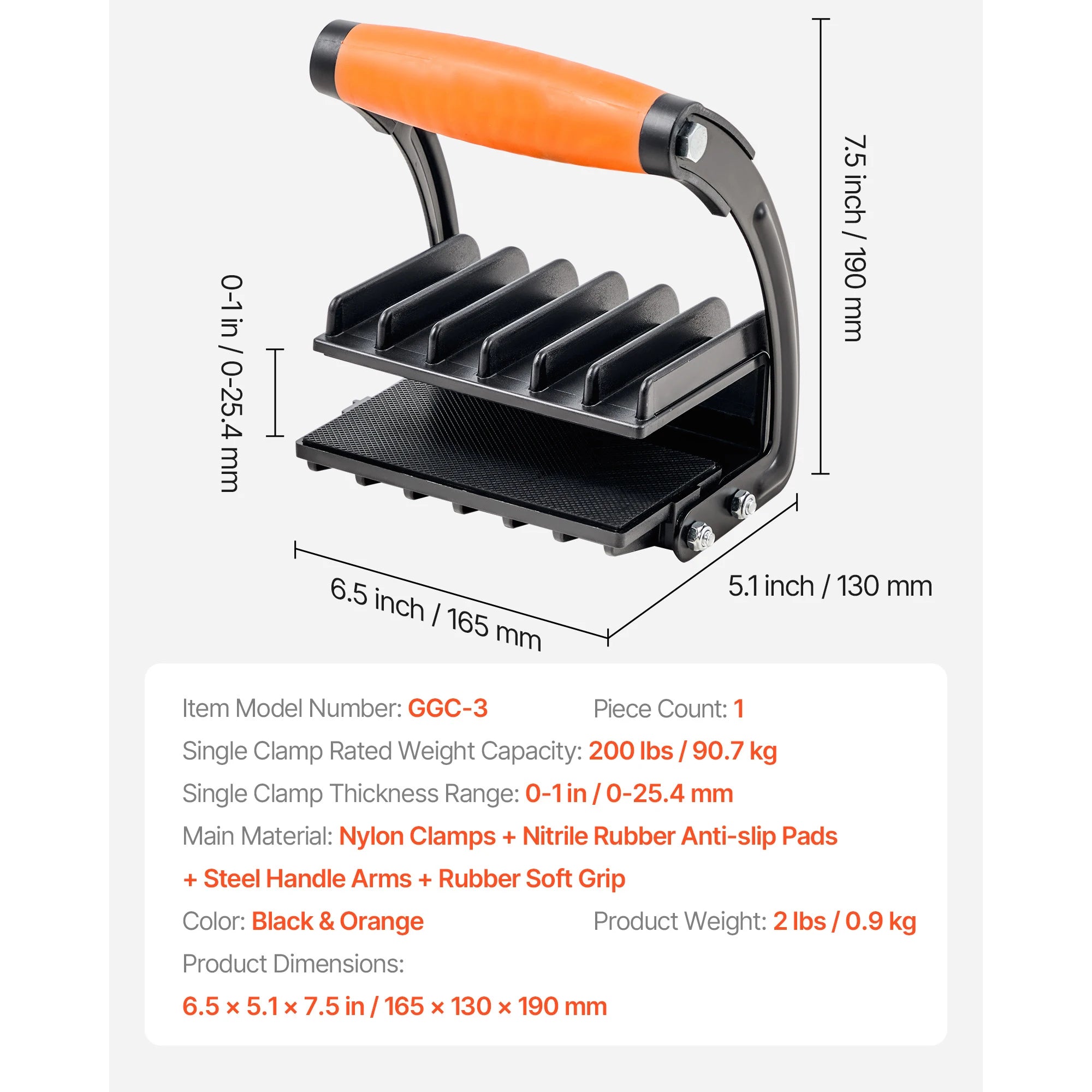 200lb Panel Carrier for Drywall & Plywood with Non-Slip Grip