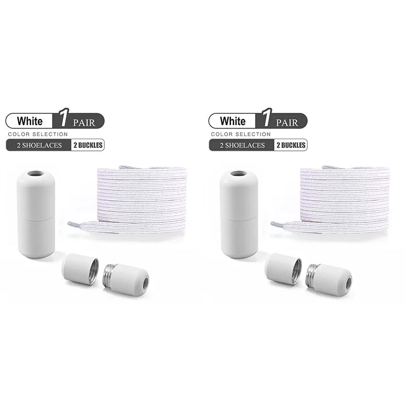 1Pair/2Pairs/4Pairs No Tie Shoe Laces Colorful Buckle Shoelaces Pearl Light Colorful Fashion Without Ties Elastic Laces Sneaker