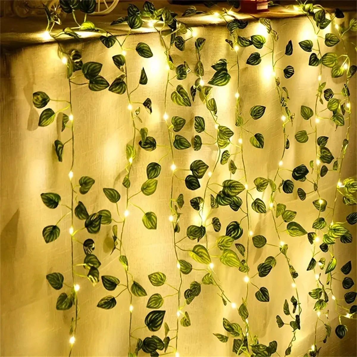 2M 20 LED Green Leaf String Light Garden Lights New Year Decorations String Lamp Wedding Thanksgiving Christmas Decoration