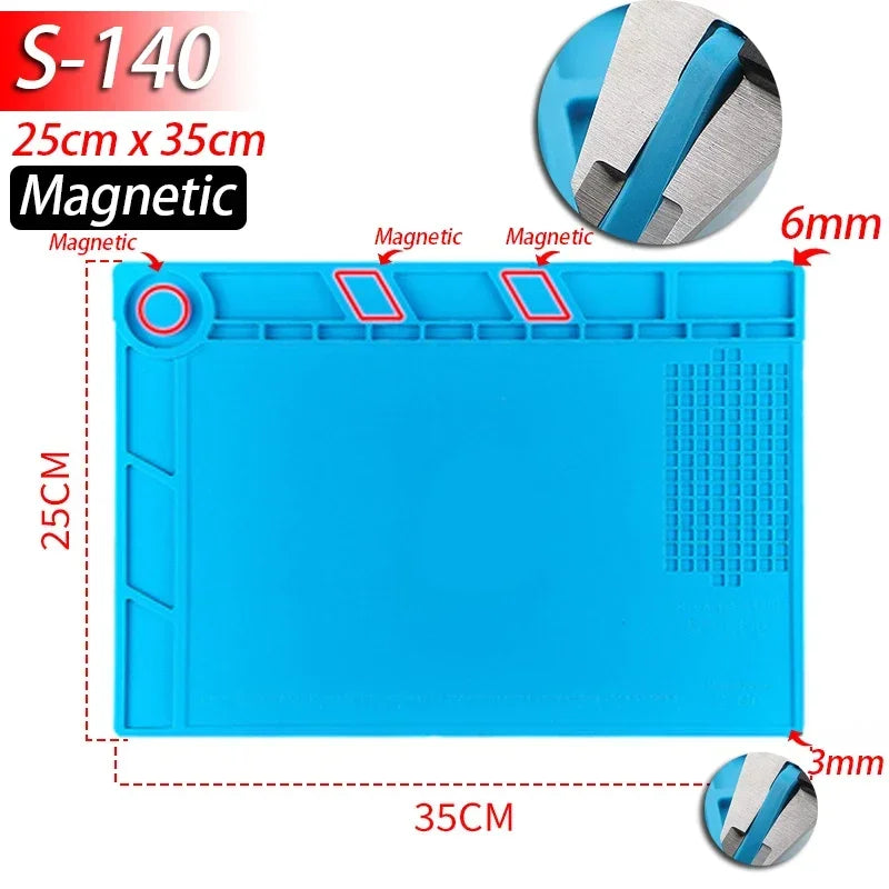 Silicone Electronics Repair Mat, Magnetic & Plain Options