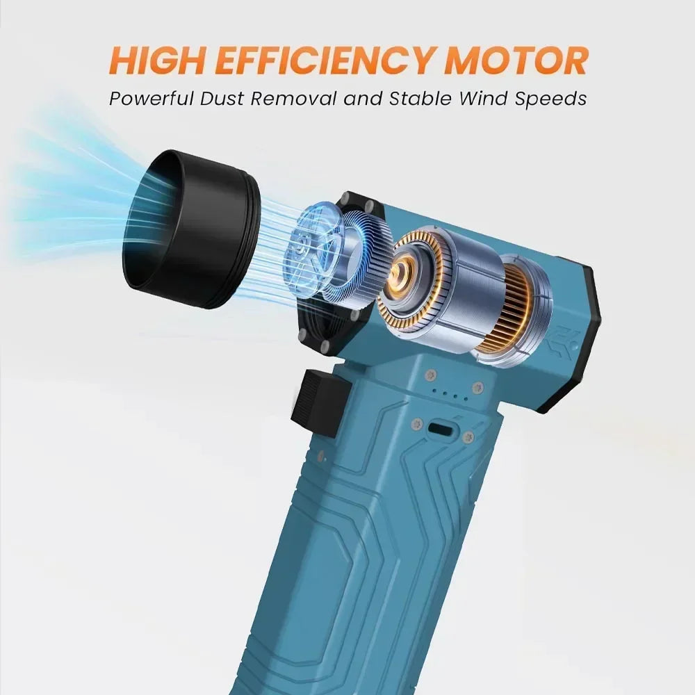 880000RPM Turbo Fan Jet Powerful Air Blower 10000mAh 600g Thrust 70m/s Wind Brushless Duster, vacuum leaf Removal Dryer for car