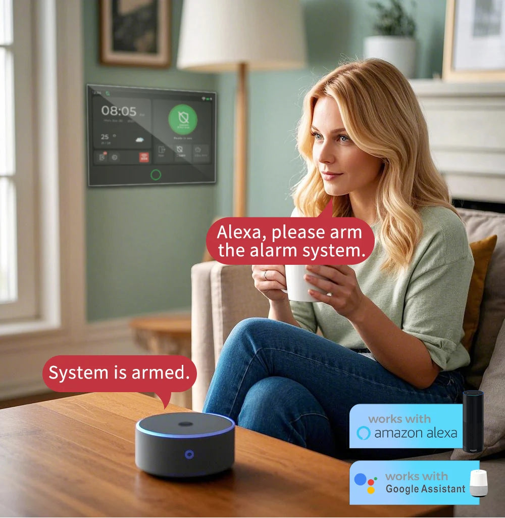 Tugard Bežični kućni sigurnosni alarm sustav 4G, WiFi GSM, 7-inčni IPS zaslon u boji, Tuya Smart App daljinsko upravljanje, kućni anti-kradni sigurnosni sustav