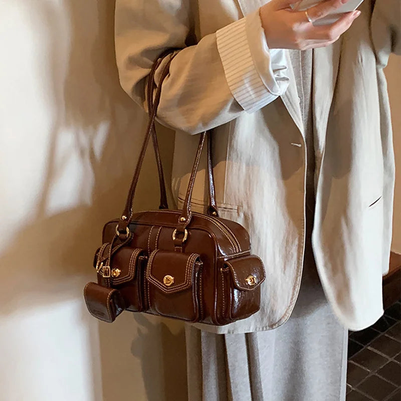 Soft PU Pillow Bag for Shoulder or Crossbody Wear