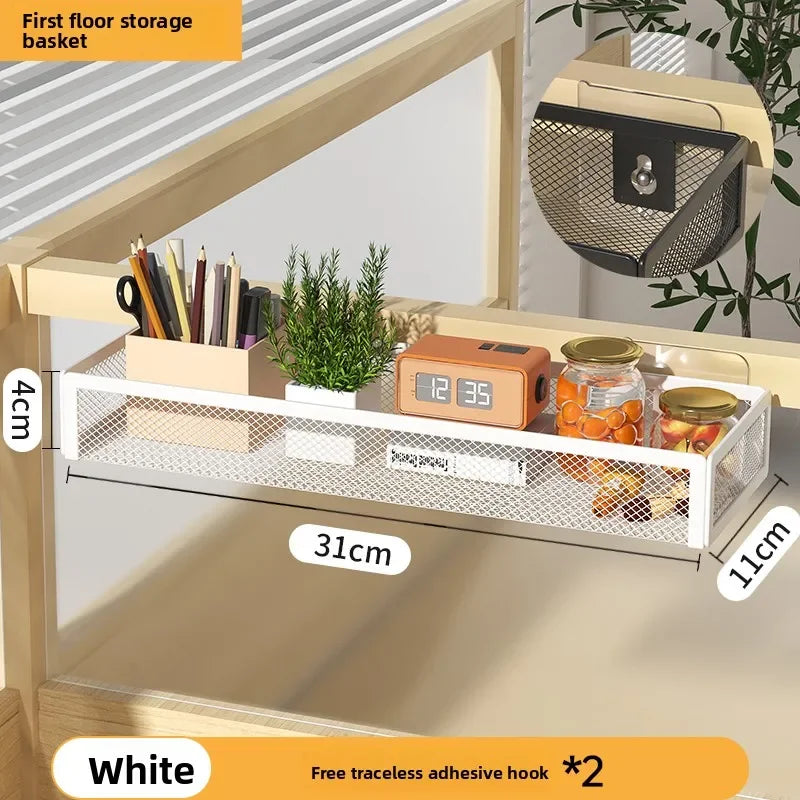 Estante metálico de escritorio con cesta