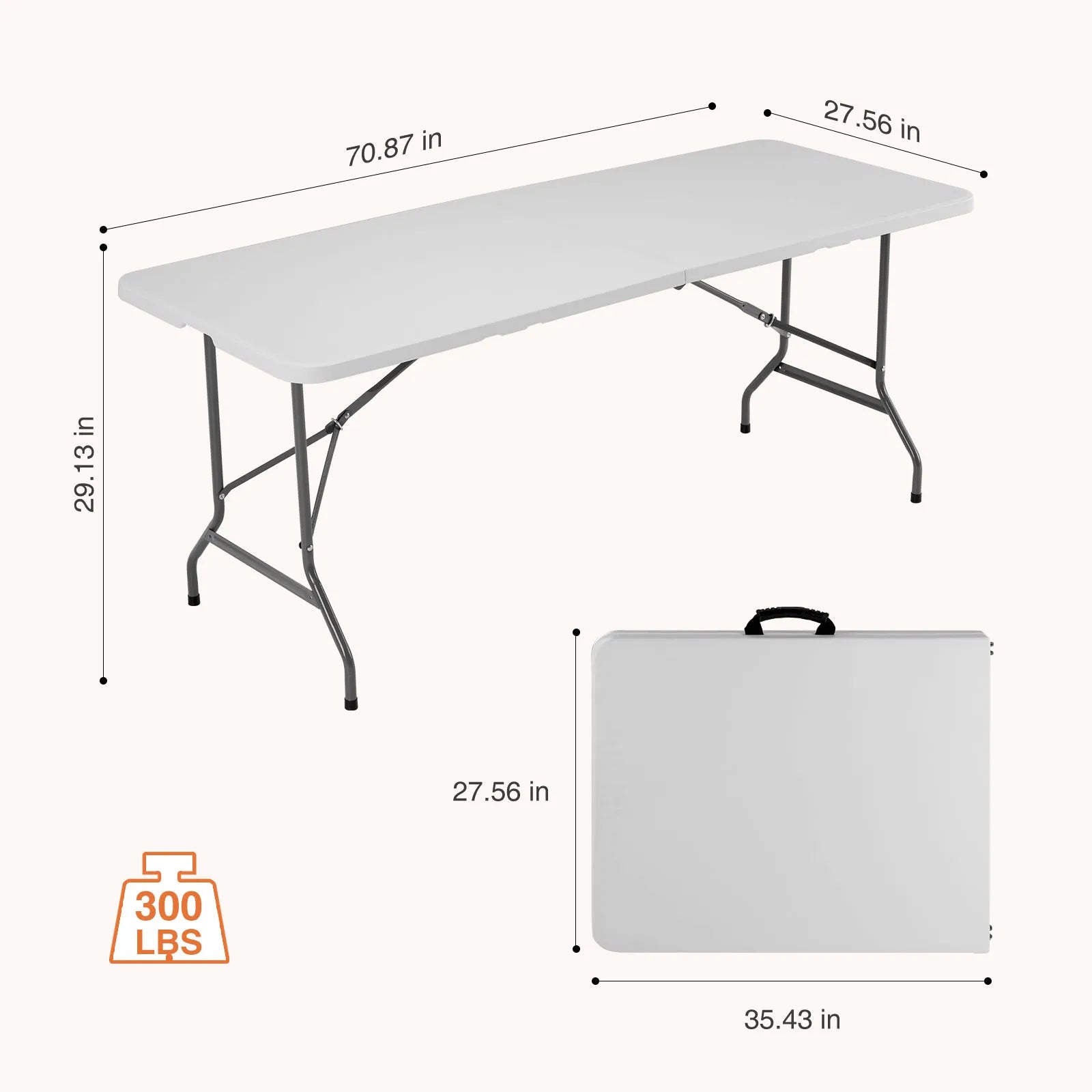 Foldable Outdoor Table with Carry Handle & Safety Lock