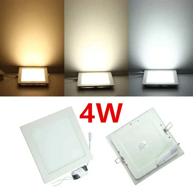 Recessed LED Ceiling Panel Light, 3–25W, White Light Options