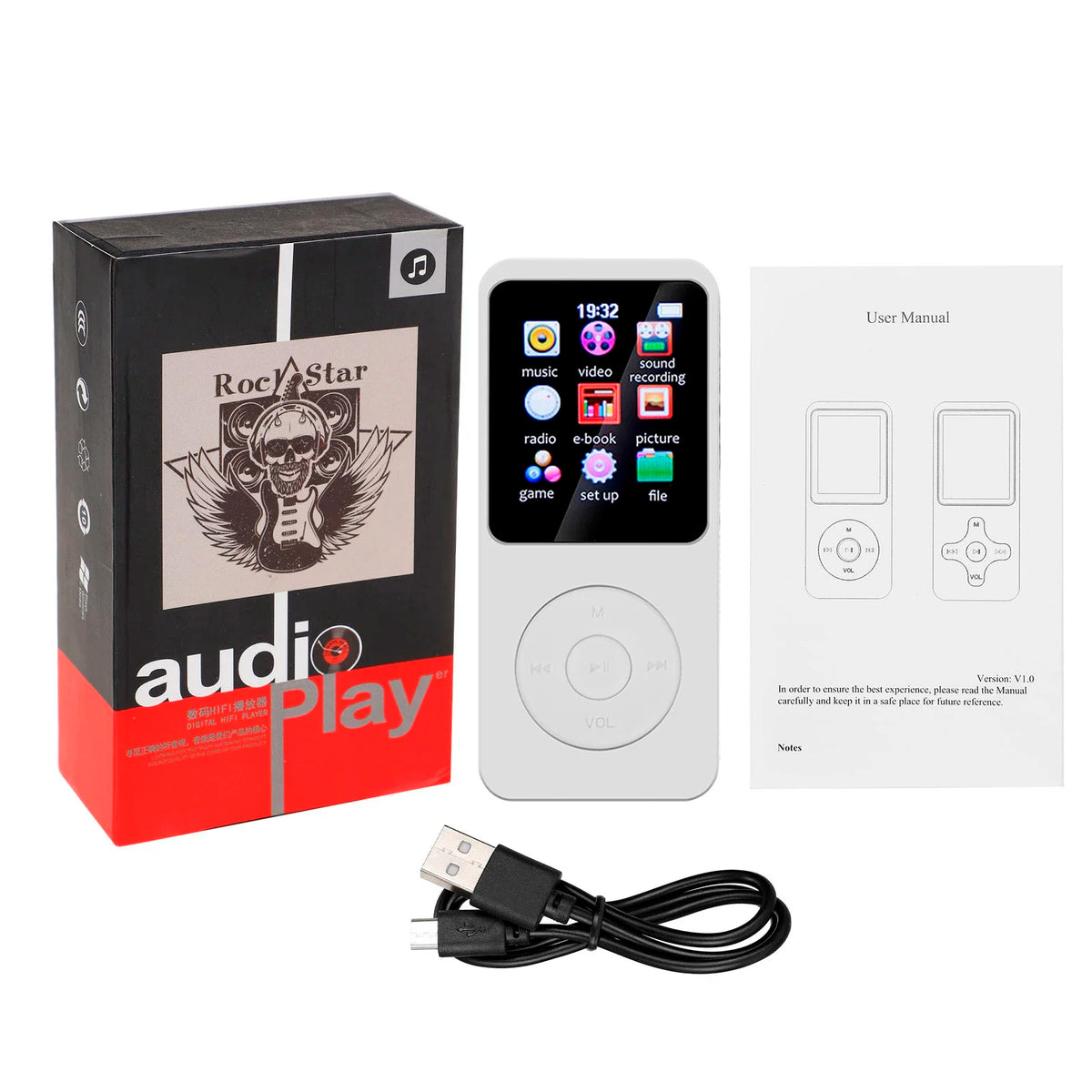 Portable MP3 Player 1.8 Inch Screen Walkmen HIFI Bluetooth Compatible E-Books Recording Bluetooth Wifi Pplayer FM Radio Player