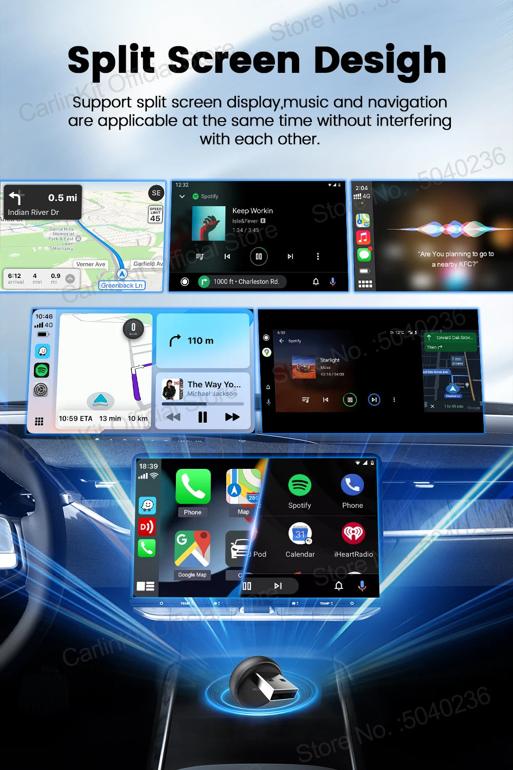 Wireless CarPlay and Android Auto USB Adapter