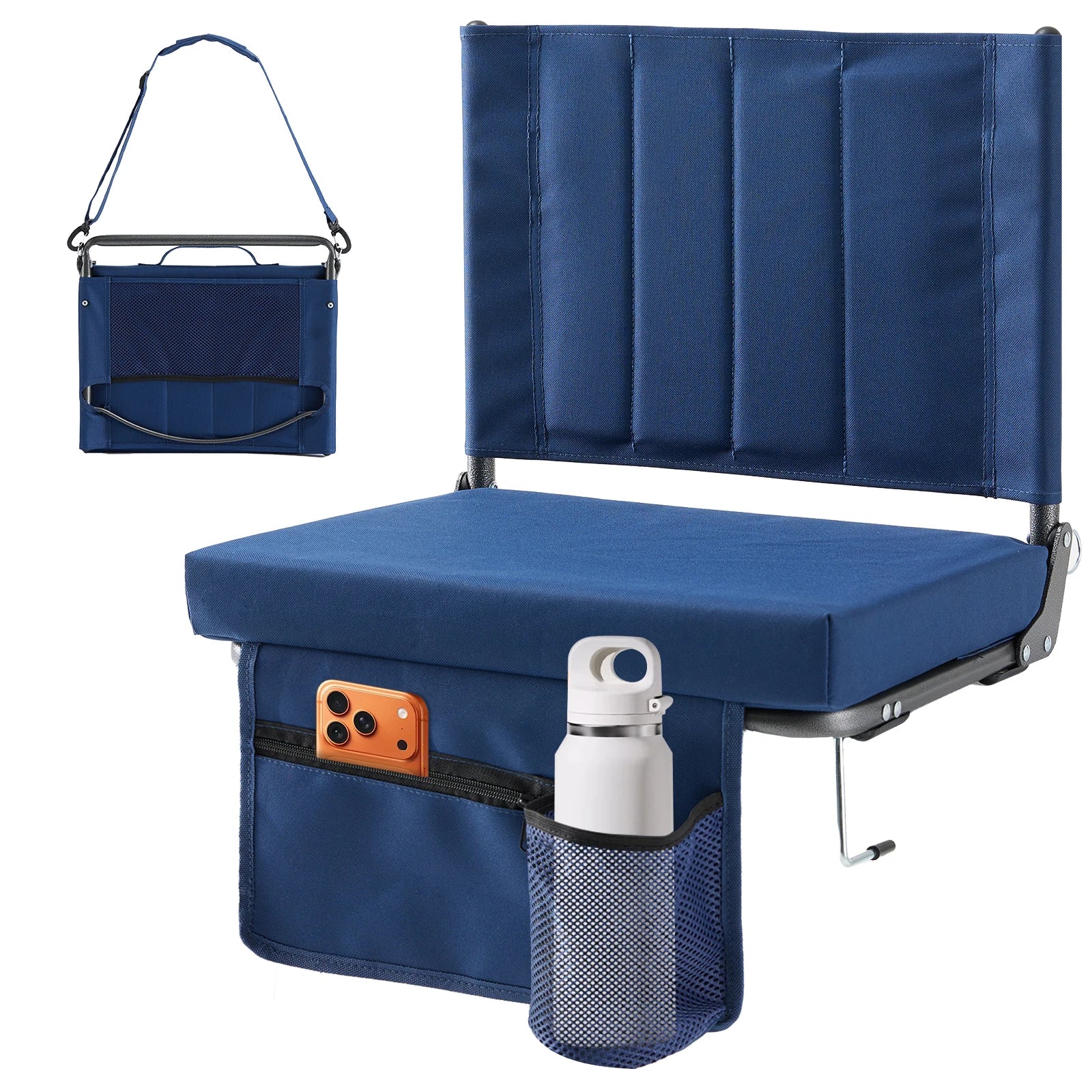Foldable Stadium Seat with Back Support & Thick Padded Cushion