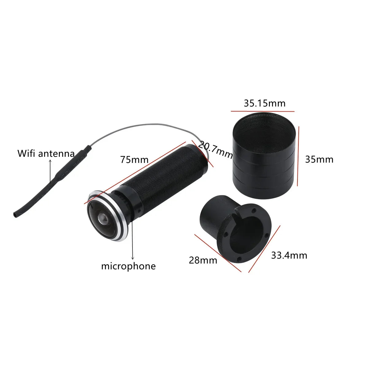 ICSEE Tuya WiFi Smart Door Peephole Camera 1080P