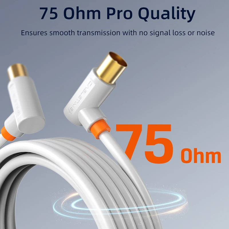 Right-Angle TV Aerial Cable, Male to Male