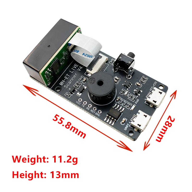 V3 QR and Barcode Scanner Module, USB-C and UART