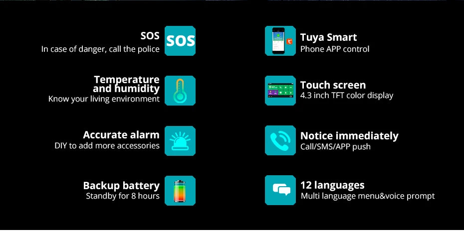 Desde España Entrega Kerui Sistema de Alarma 4G WiFi para Hogar Pantalla Táctil de 4.3 pulgadas Funciona con Tuya 433MHz Alarma de Burglar Seguridad