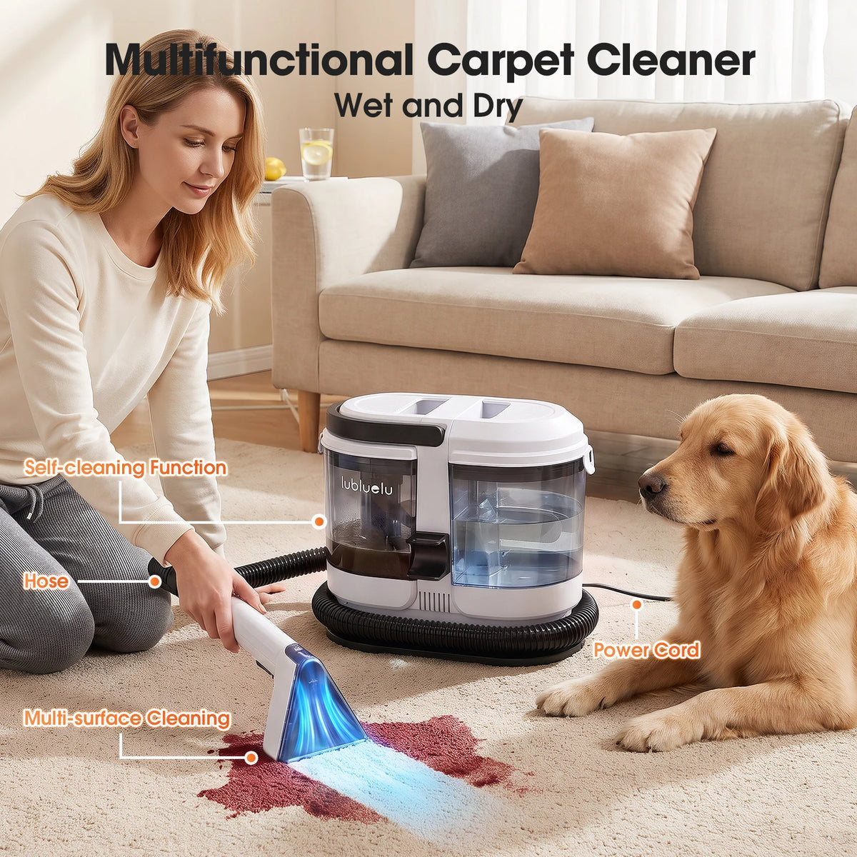 Portable Carpet and Upholstery Spot Cleaner Vacuum 16kPa