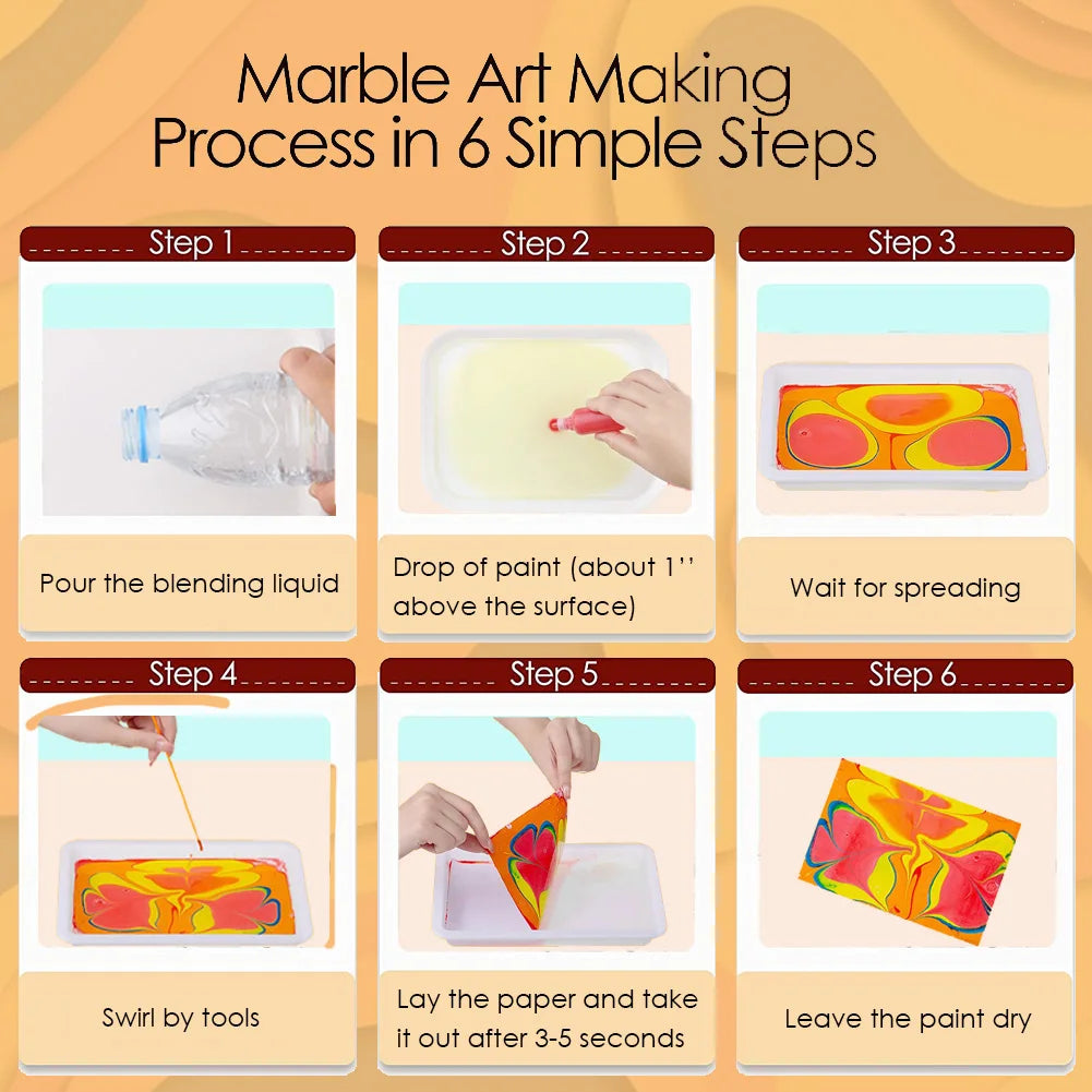 Water Marbling Paint Kit — Colour and Paper Options