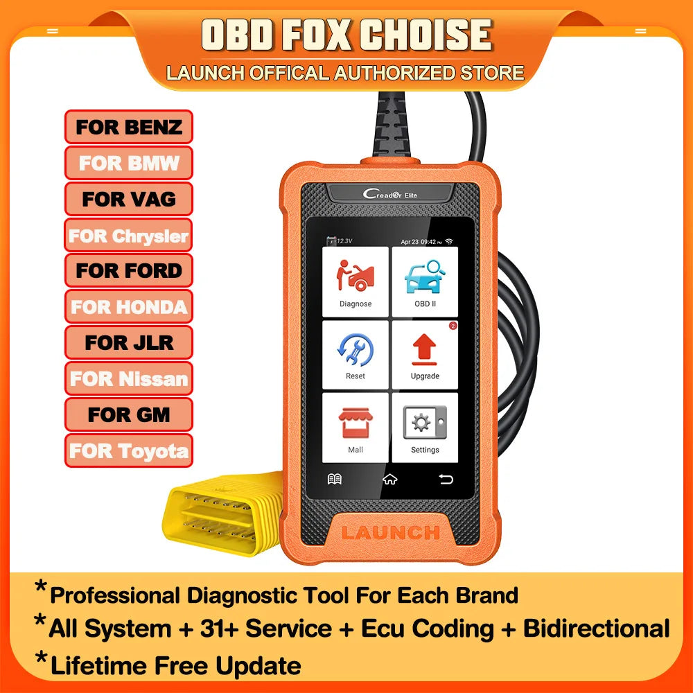 LAUNCH X431 Creader Elite OBD2 Scanner for Mercedes Full System