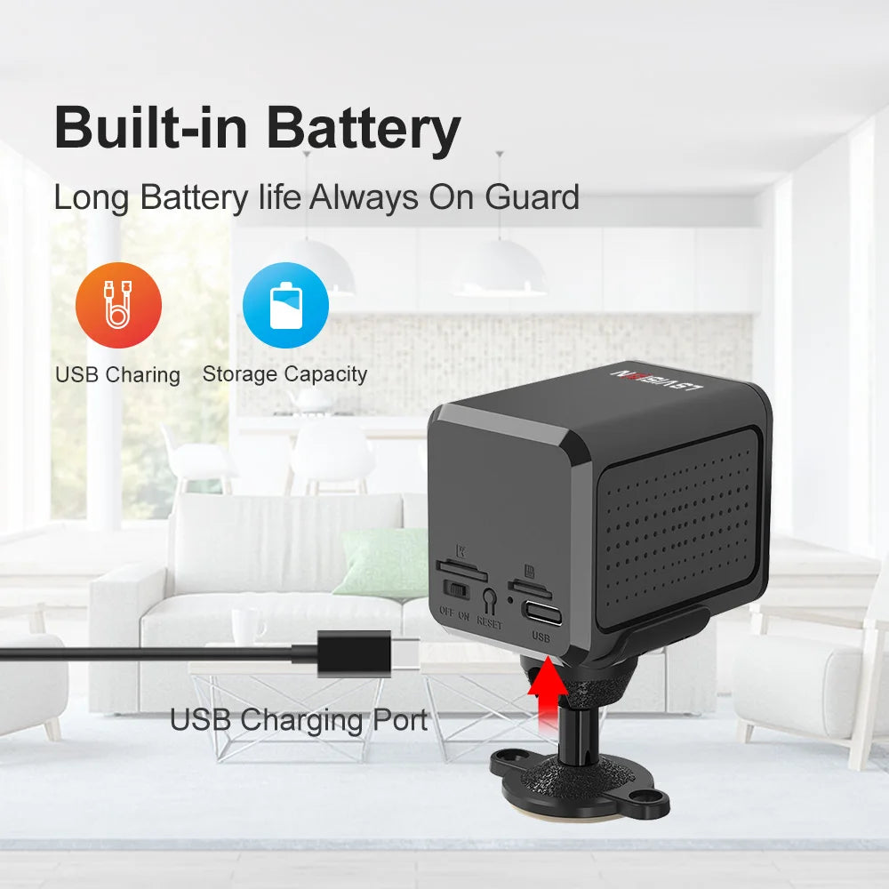 LS VISION 5MP Mini Security Camera with 4G SIM and WiFi