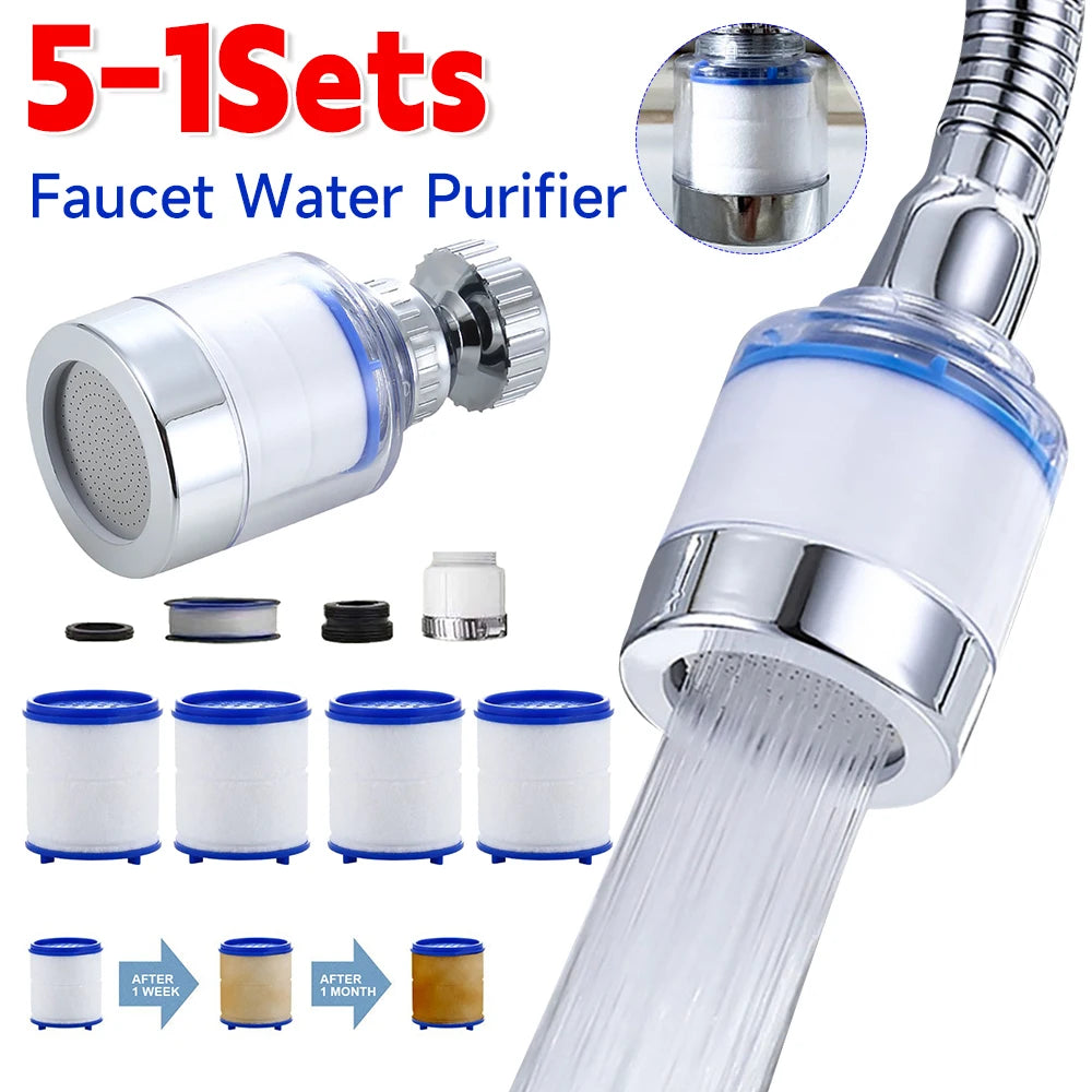 Filtro de agua para grifo con cabezal giratorio 360° para agua del grifo más limpia