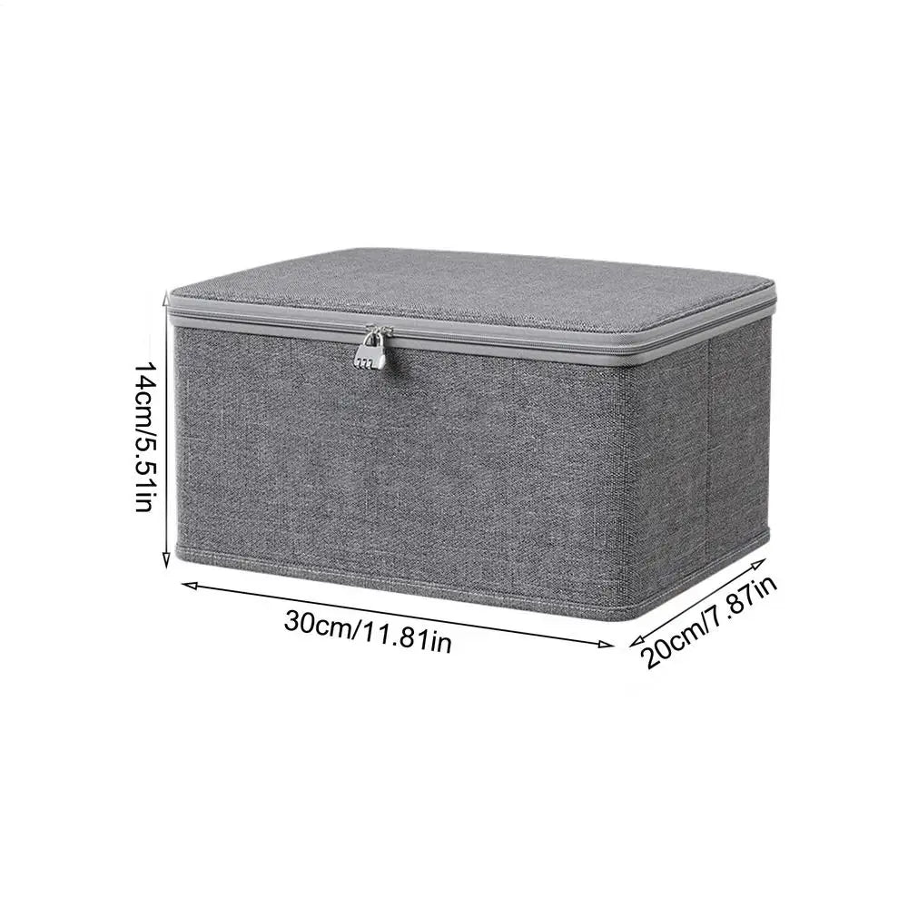 Foldable Fabric Storage Box with Zipped Lid