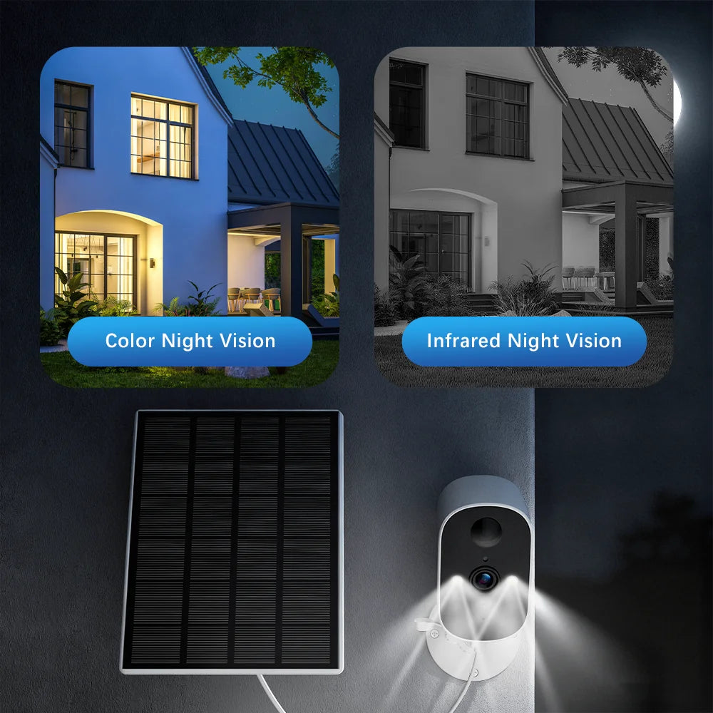 1080P 2-Pack Solar Security Camera Wireless Outdoor Battery Powered