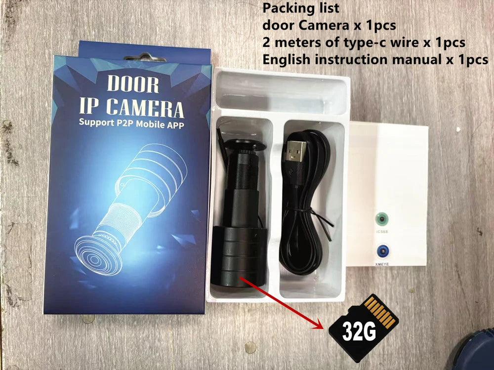 3MP WiFi Peephole Camera with 155° Wide-Angle Door View