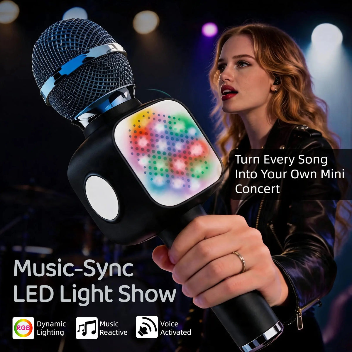 6-in-1 Karaoke Microphone with Bluetooth Speaker