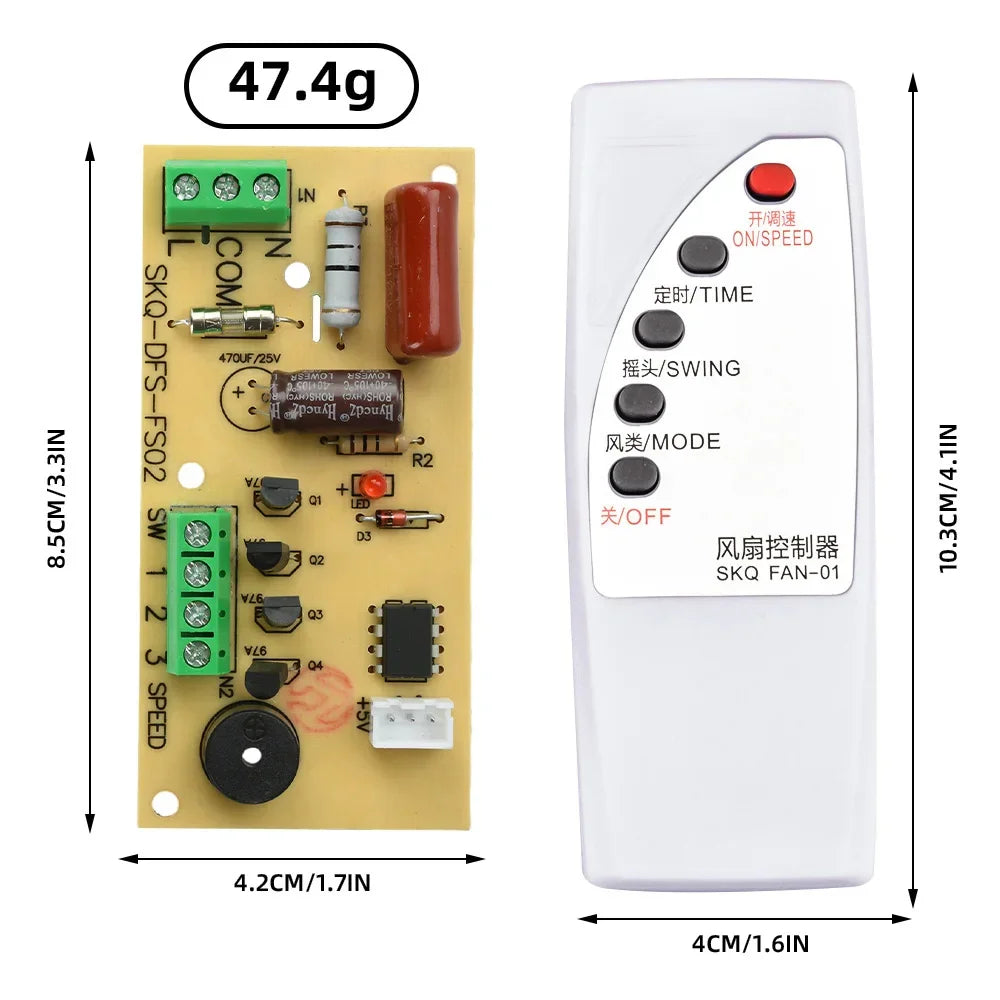 Electric Fan Control Board with Infrared Remote
