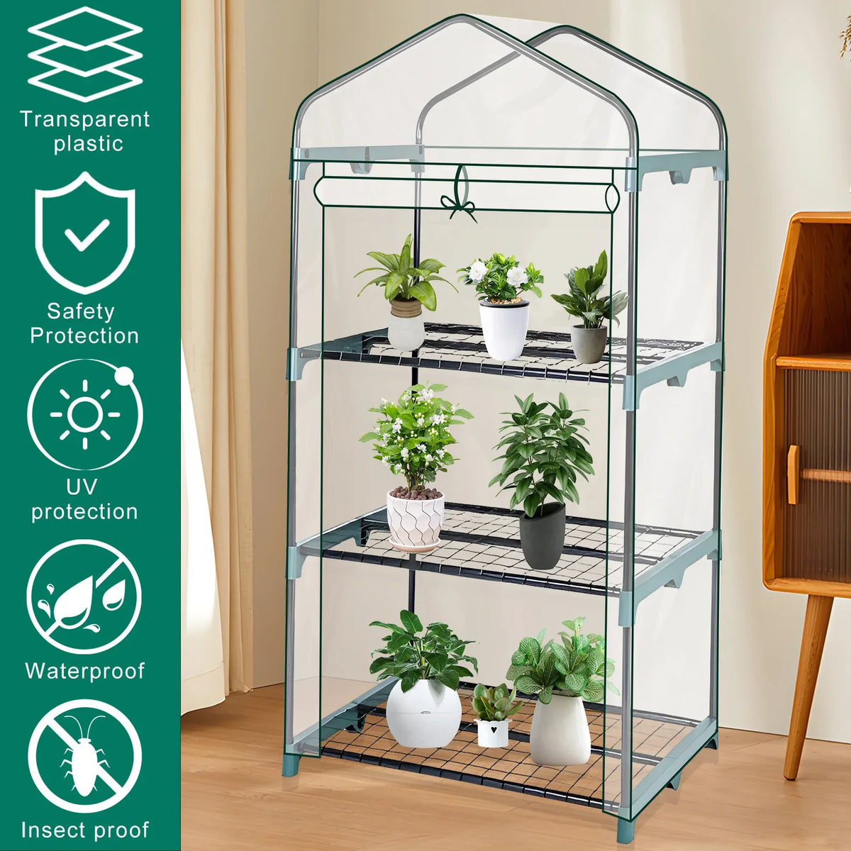 Transparent PVC Greenhouse Replacement Cover, No Frame