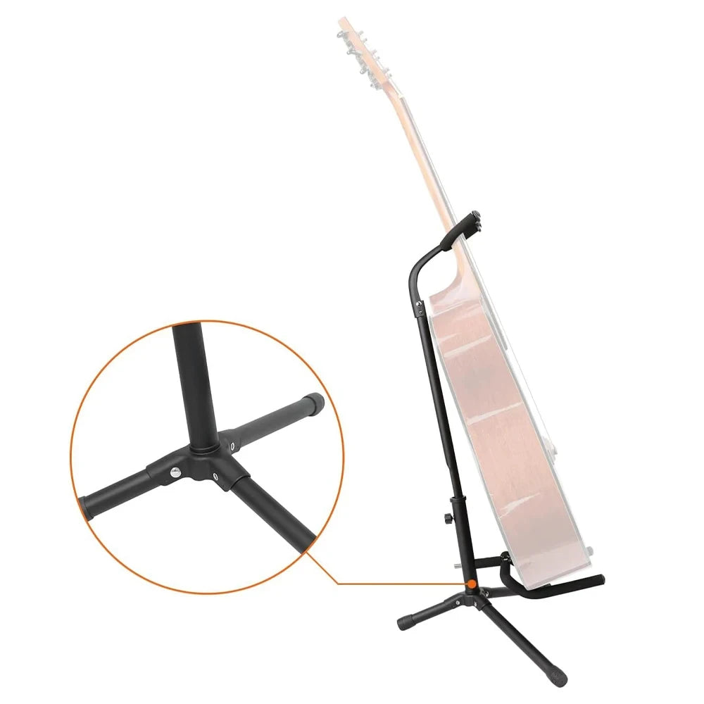 Supporto pieghevole per chitarra singola, in ferro e plastica