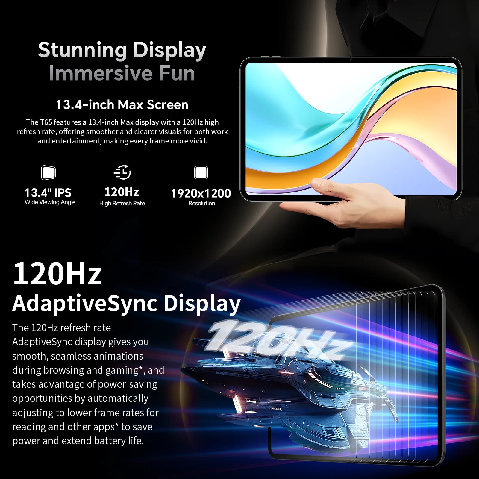 Teclast T65 13.4" Android 16 Tablet με οθόνη 120Hz