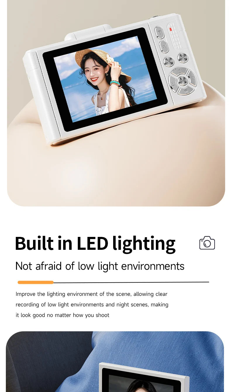 4K 64MP Retro kompaktný digitálny fotoaparát s 18-násobným priblížením