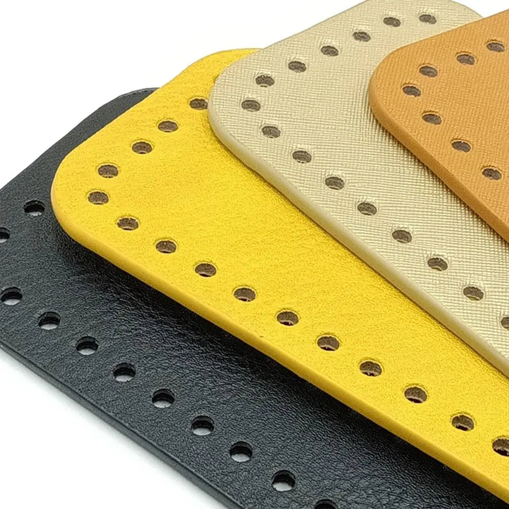 Base de bolsa de croche em couro PU oval, 20 × 9 cm