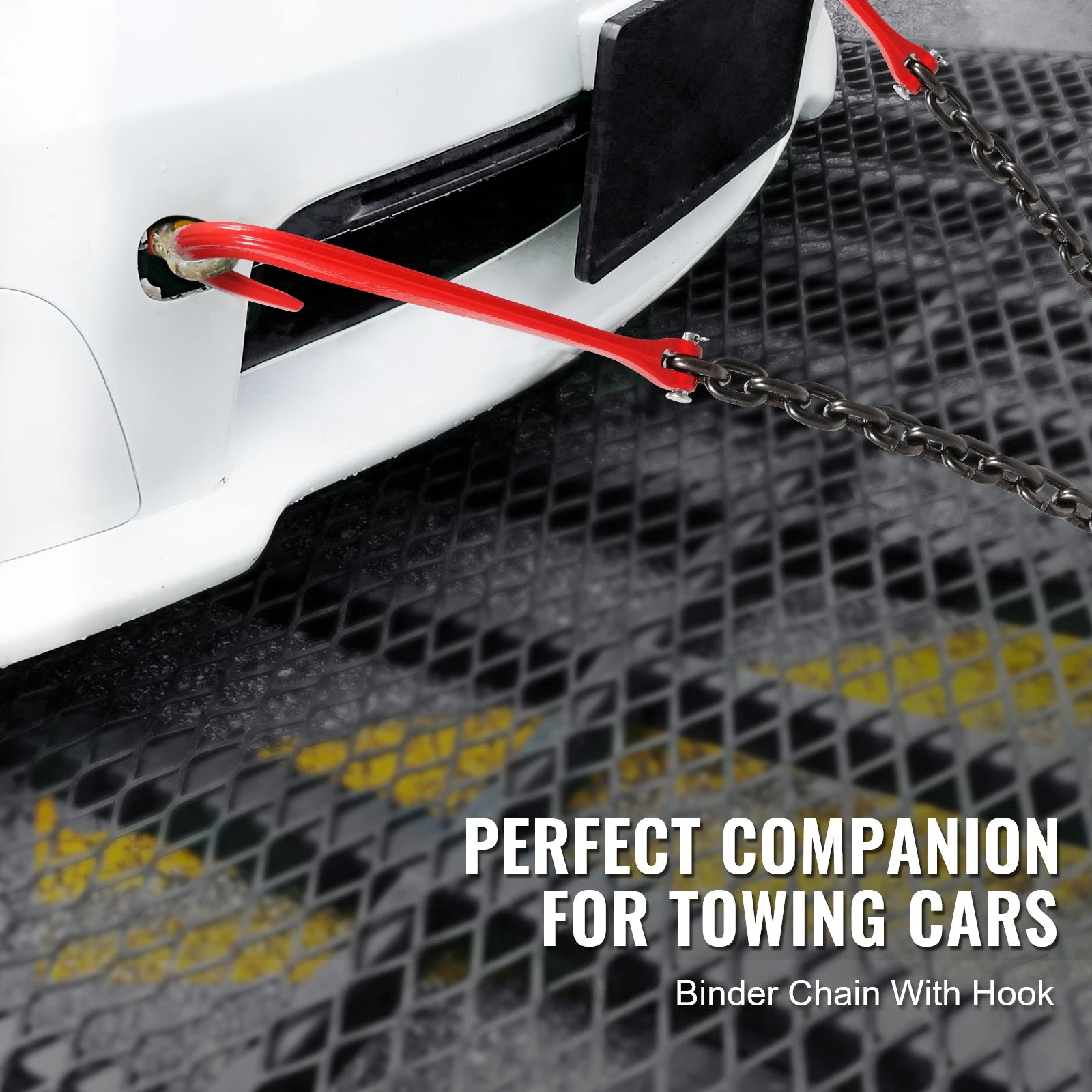 G80 V Bridle Tow Chain with J Hooks & Grab Hooks 15600 lbs