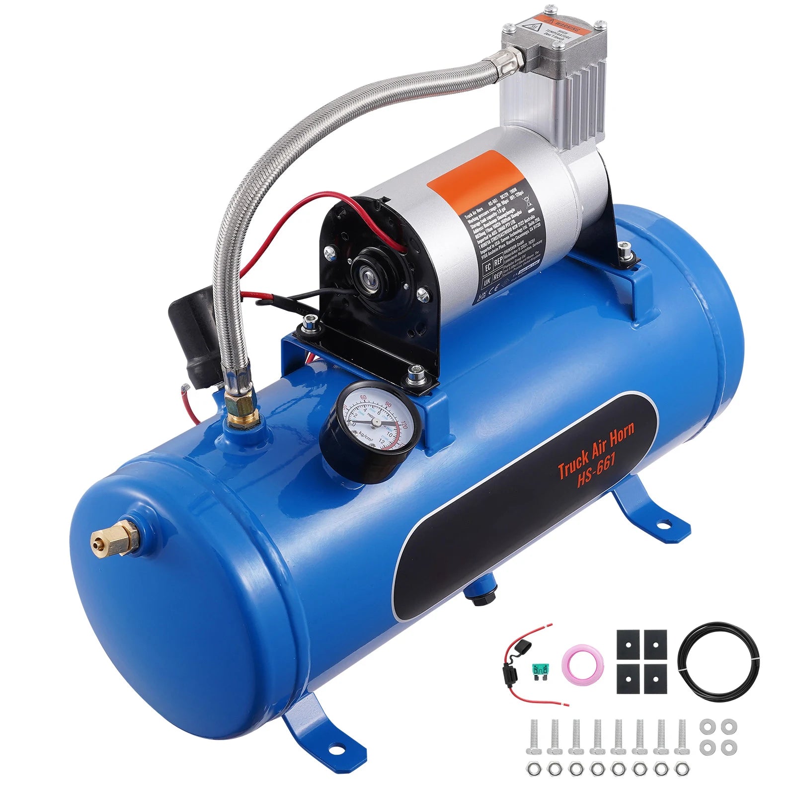 12V Air Compressor with Tank 120 PSI System for Horns & Tires