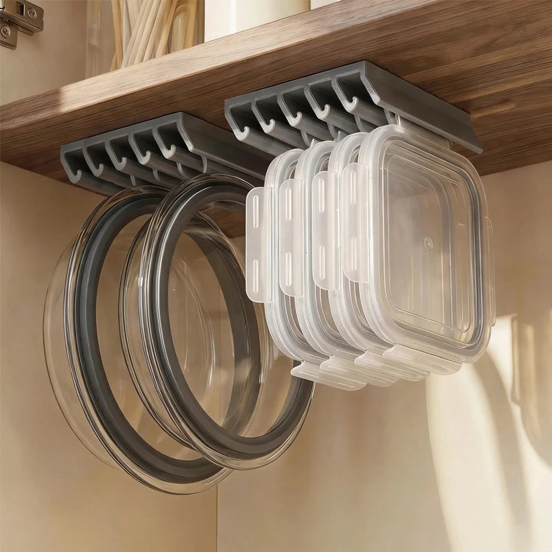 Five-Slot Food-Container Lid Rack