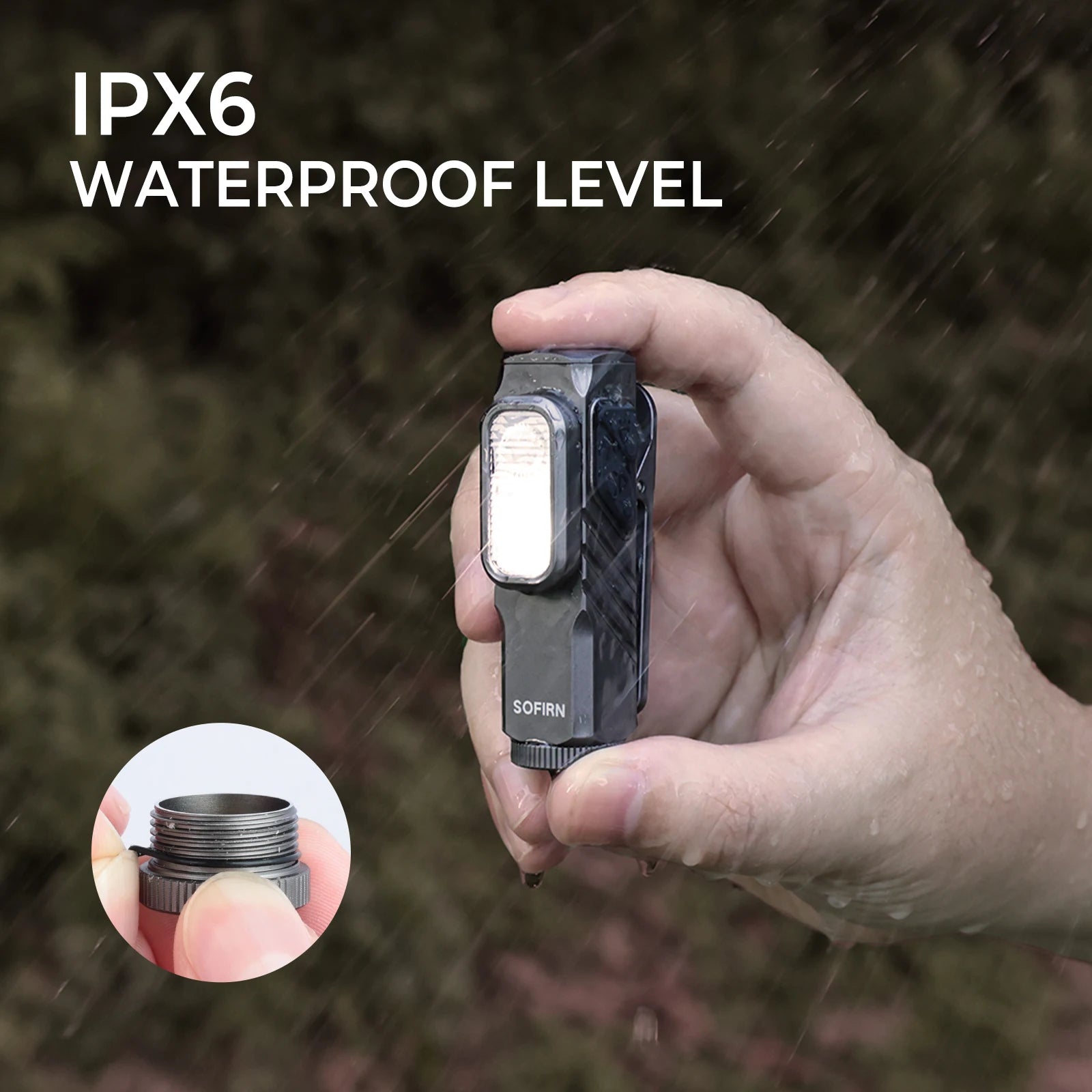 Lanternă EDC compactă 1000LM USB-C reîncărcabilă cu clemă magnetică