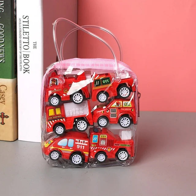 Six Pull-Back Toy Vehicles