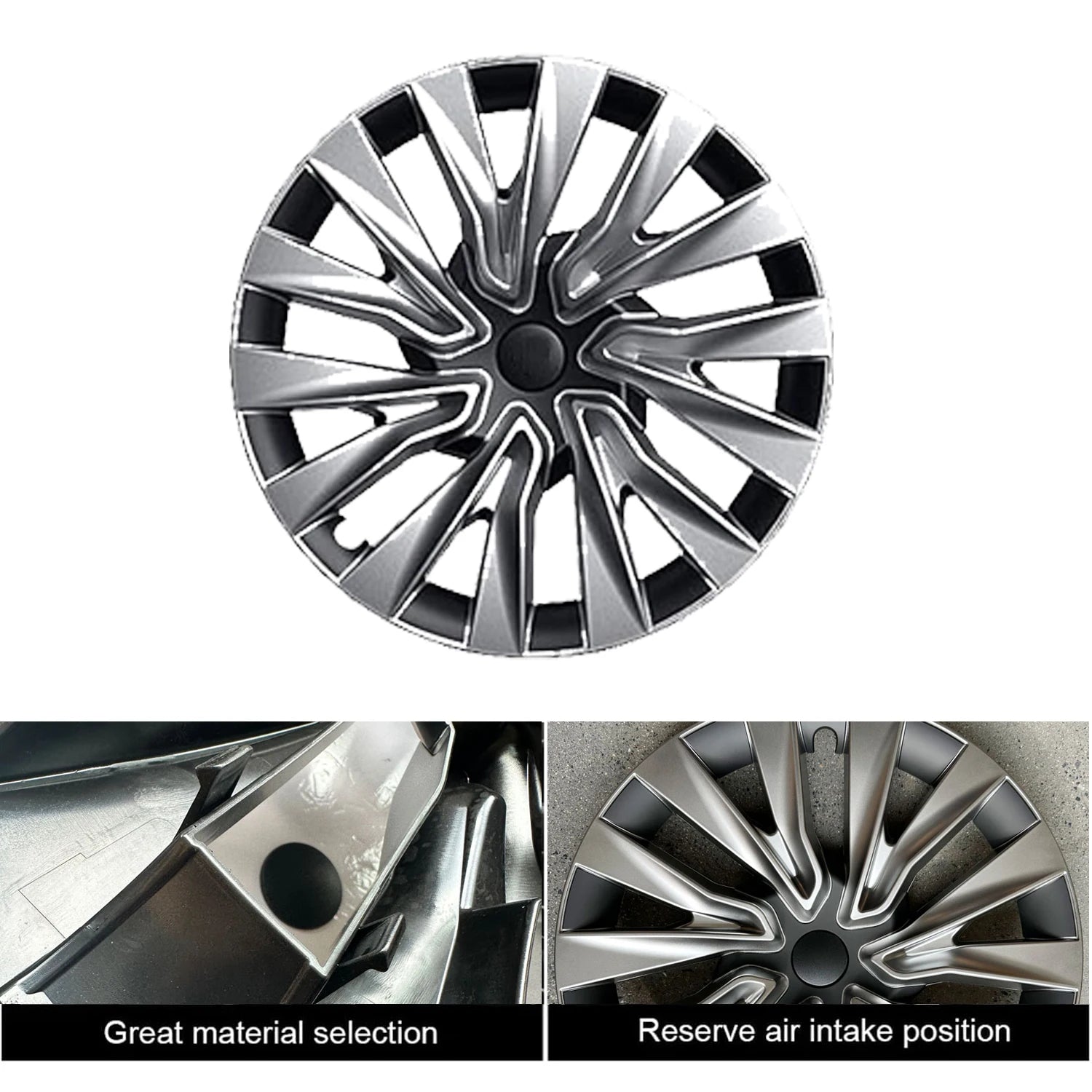 4PCS Tesla Model 3 Highland 18" Wheel Cover Hubcaps Turbine Style