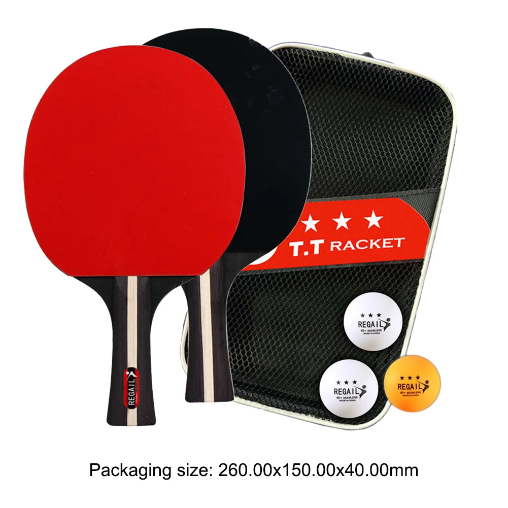 Two-Player Table Tennis Paddle Set with Three Balls