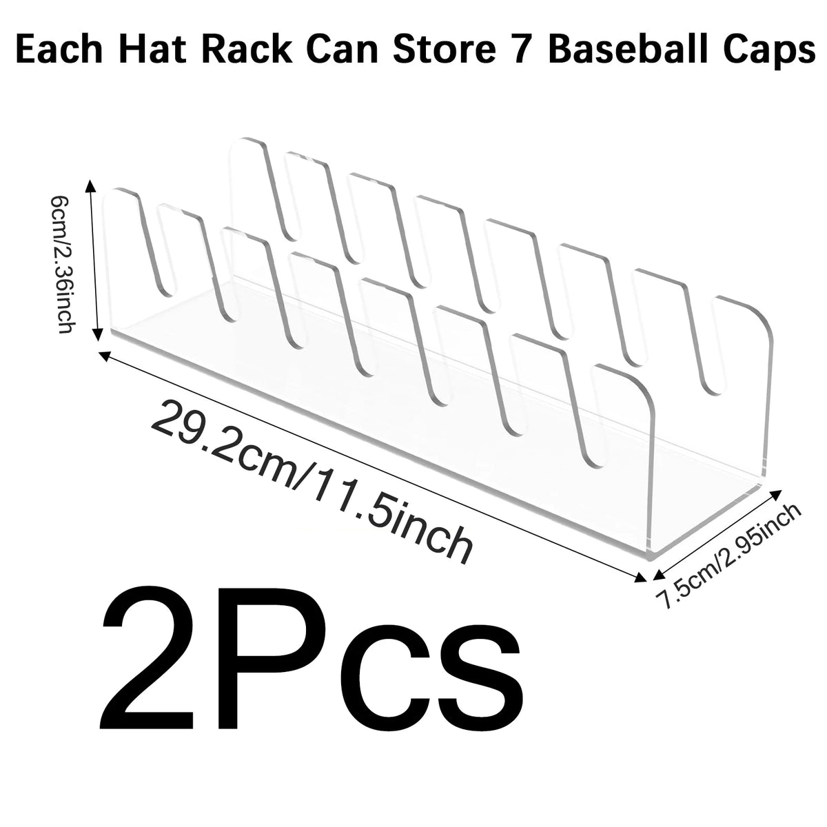 Casquette de baseball, porte-casquette et rangement en acrylique, durable, pour chambre, placard, coiffeuse et présentoir de magasin