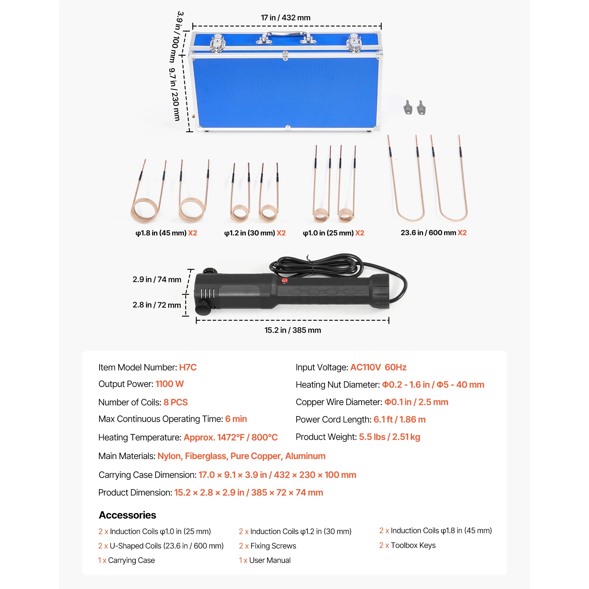 SucceBuy Induction Heater Bolt Removal Nut Buster Tool Mini Heating Machine for Rusty Screw Removing Car Garage Repairing Tools